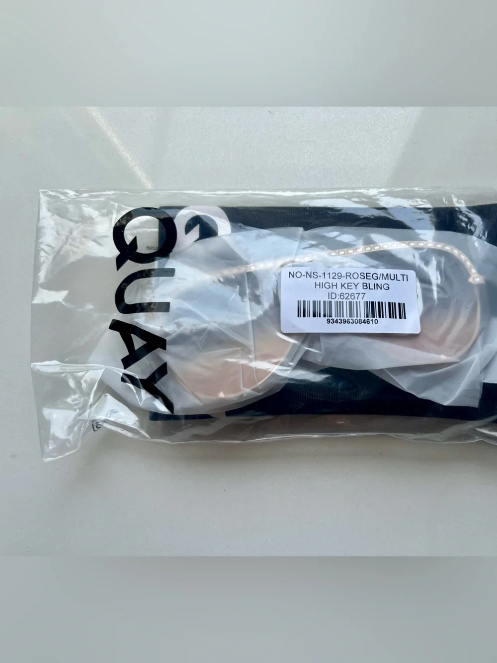 QUAY High Key Bling XL - Rose Gold Frame / Black to Pink Lens - NWT - RARE! - Picture 7 of 7